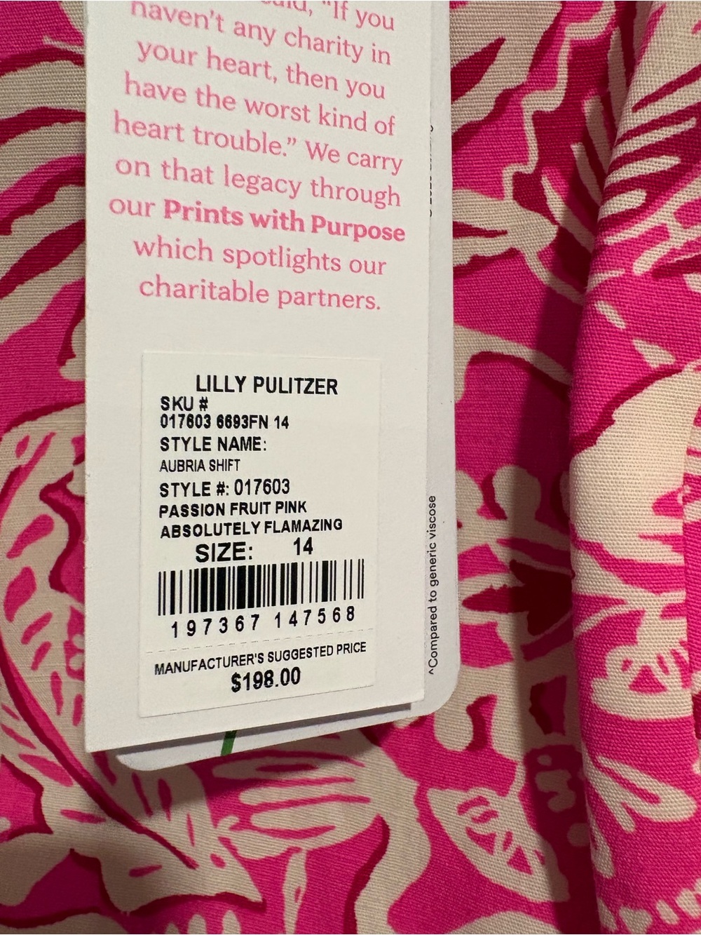 Lilly Pulitzer Pink and Cream Floral Sleeveless Shift Dress NEW with tags! - Picture 6 of 6